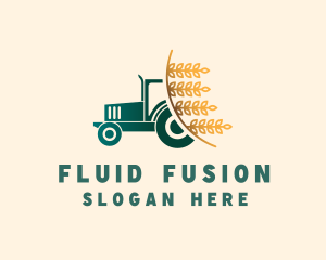 Wheat Farm Tractor logo design