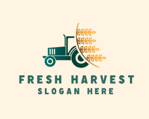 Produce - Wheat Farm Tractor logo design