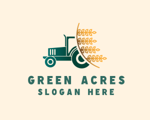 Wheat Farm Tractor logo design