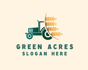 Farming - Wheat Farm Tractor logo design