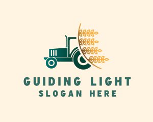 Wheat Farm Tractor logo design