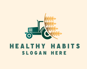 Wheat Farm Tractor logo design