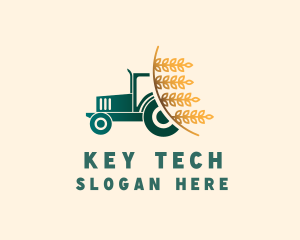 Wheat Farm Tractor logo design