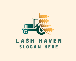 Wheat Farm Tractor logo design