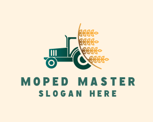 Wheat Farm Tractor logo design