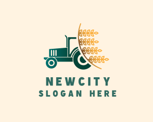 Wheat Farm Tractor logo design