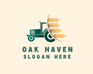 Wheat Farm Tractor logo design