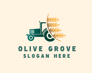 Wheat Farm Tractor logo design