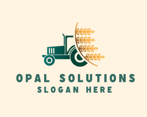 Wheat Farm Tractor logo design