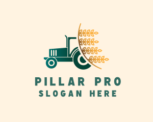 Wheat Farm Tractor logo design