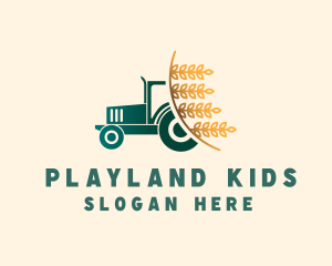 Wheat Farm Tractor logo design