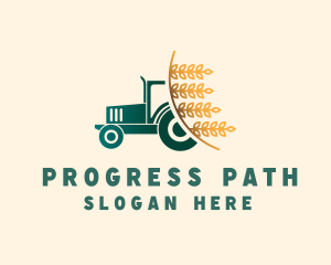 Wheat Farm Tractor logo design