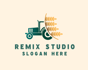 Wheat Farm Tractor logo design