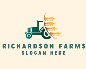 Wheat Farm Tractor logo design