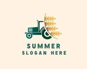 Wheat Farm Tractor logo design