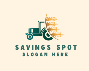 Wheat Farm Tractor logo design