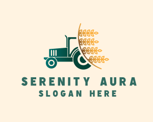 Wheat Farm Tractor logo design