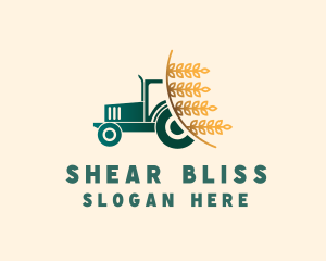 Wheat Farm Tractor logo design