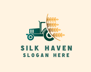 Wheat Farm Tractor logo design