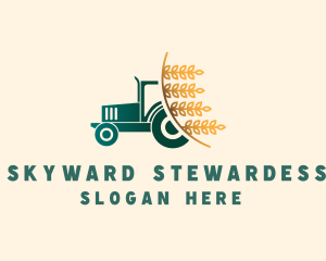 Wheat Farm Tractor logo design