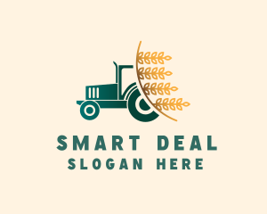 Wheat Farm Tractor logo design