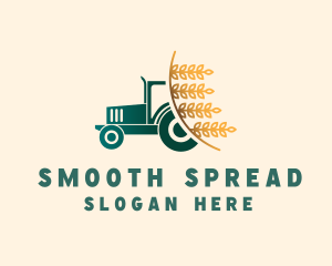 Wheat Farm Tractor logo design