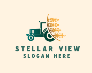 Wheat Farm Tractor logo design