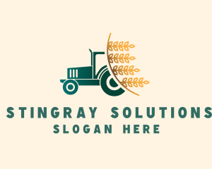 Wheat Farm Tractor logo design