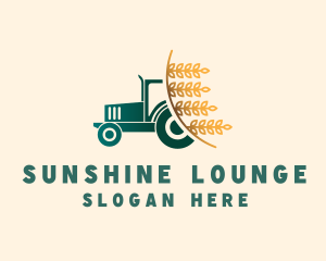 Wheat Farm Tractor logo design