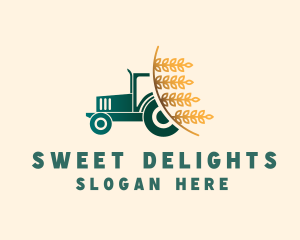 Wheat Farm Tractor logo design