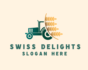 Wheat Farm Tractor logo design