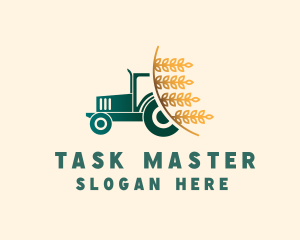 Wheat Farm Tractor logo design