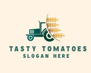 Wheat Farm Tractor logo design