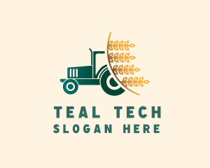 Wheat Farm Tractor logo design