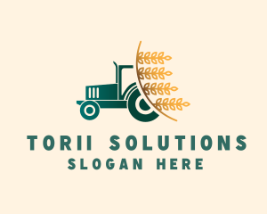 Wheat Farm Tractor logo design