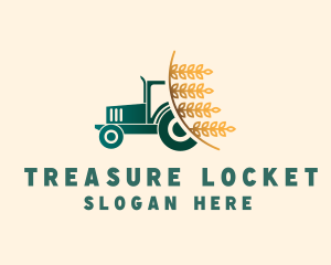 Wheat Farm Tractor logo design