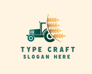 Wheat Farm Tractor logo design