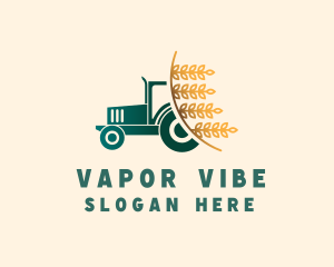 Wheat Farm Tractor logo design