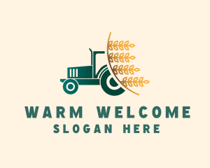 Wheat Farm Tractor logo design