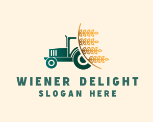 Wheat Farm Tractor logo design