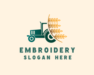 Wheat Farm Tractor logo design