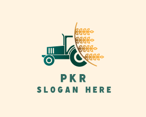 Wheat Farm Tractor logo design