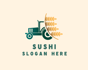 Wheat Farm Tractor logo design