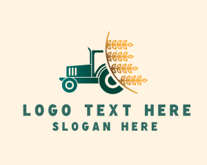 Horticulture - Wheat Farm Tractor logo design