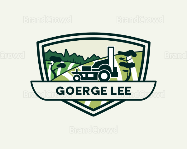 Lawn Grass Field Landscaping Logo
