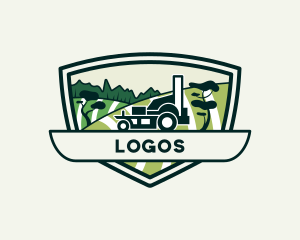 Lawn Grass Field Landscaping Logo