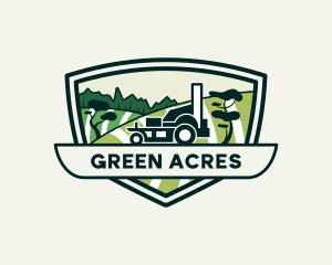 Lawn Grass Field Landscaping logo design