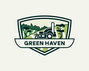 Turf - Lawn Grass Field Landscaping logo design