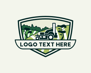 Lawn Grass Field Landscaping Logo