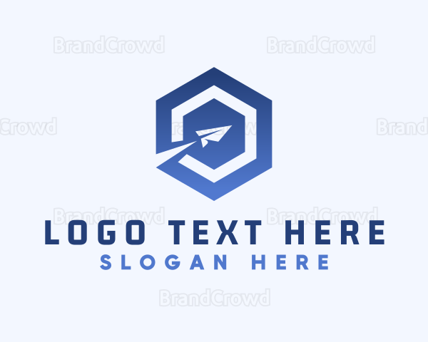 Paper Plane Logistics Hexagon Logo